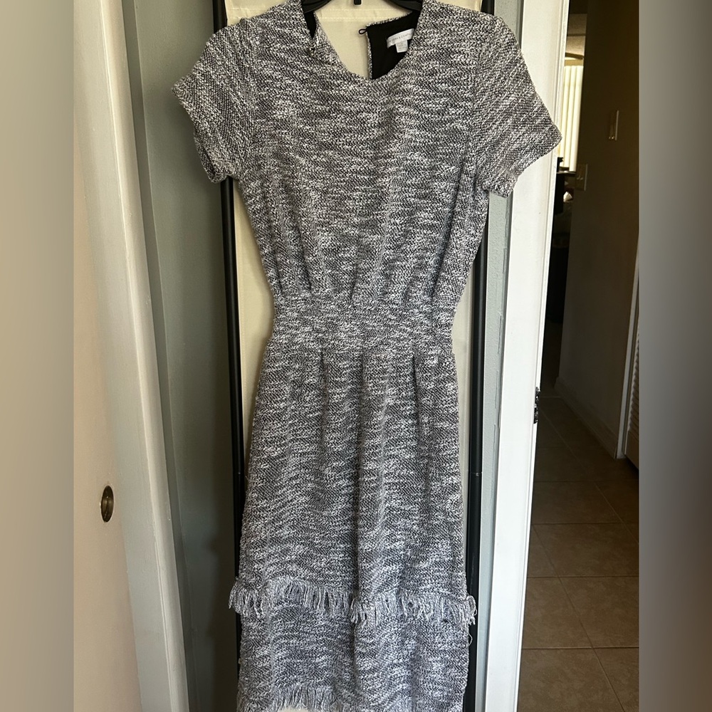 New York & Company Gray Fit and Flare Mini Dress